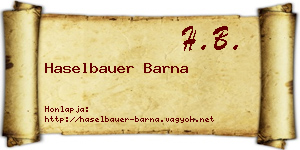 Haselbauer Barna névjegykártya