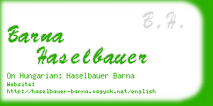 barna haselbauer business card